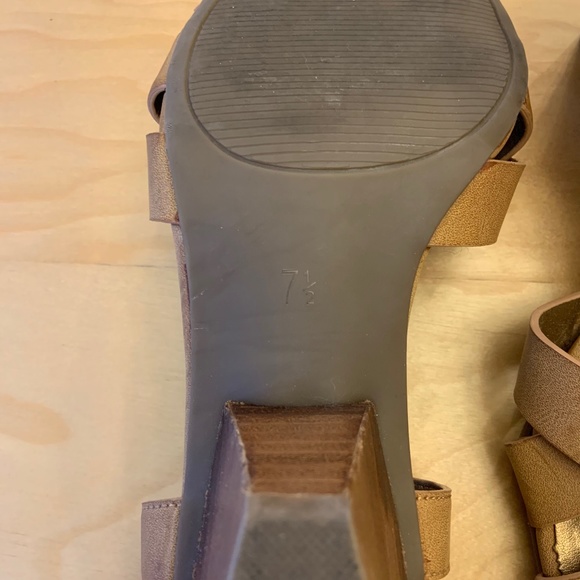 Couch and Four Light Tan Low Heel Wedge Sandals - Picture 6 of 6